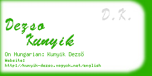 dezso kunyik business card