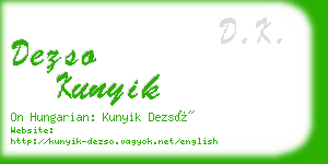 dezso kunyik business card